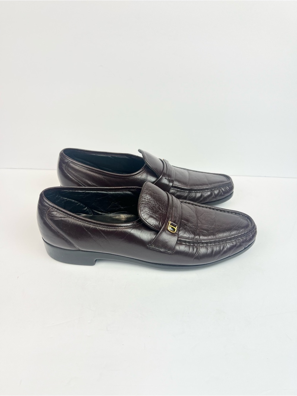 Vintage Florsheim Horsebit Loafers Burgundy Soft Leather Shoes Mens US Size 11 B
